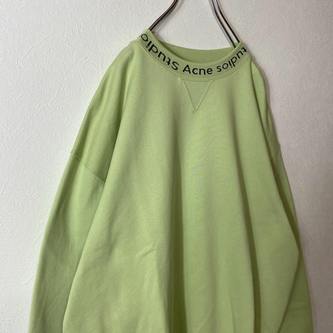 【人気グリーン、モックネックロゴ◎】Acne Studiosスウェット緑