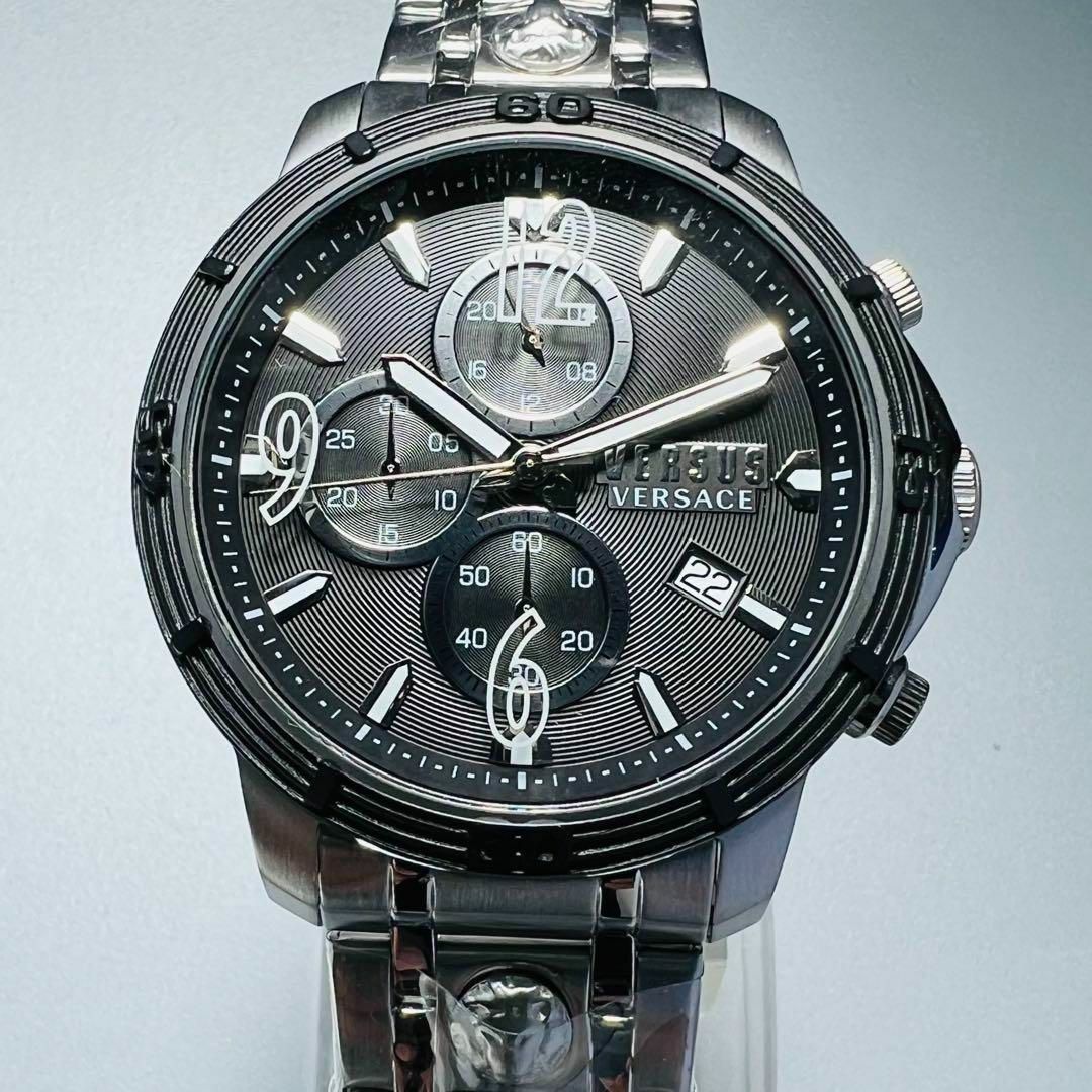 ヴェルサス ヴェルサーチ 腕時計 メンズ 新品 シルバー ブラック クォーツ