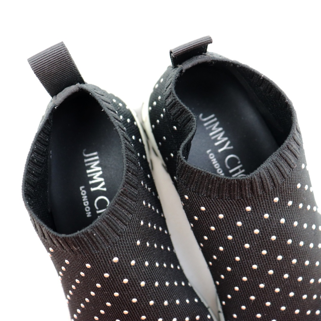 JIMMY CHOO(ジミーチュウ)の美品 ジミーチュウ NORWAY スタッズドット ニットソックススニーカー レディース 黒 36 JIMMY CHOO レディースの靴/シューズ(スニーカー)の商品写真