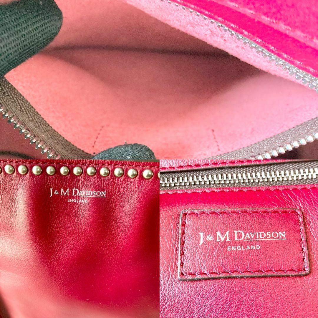 美品 J&M Davidson トートバッグ ベルミニ ボルドー 保存袋 - トートバッグ