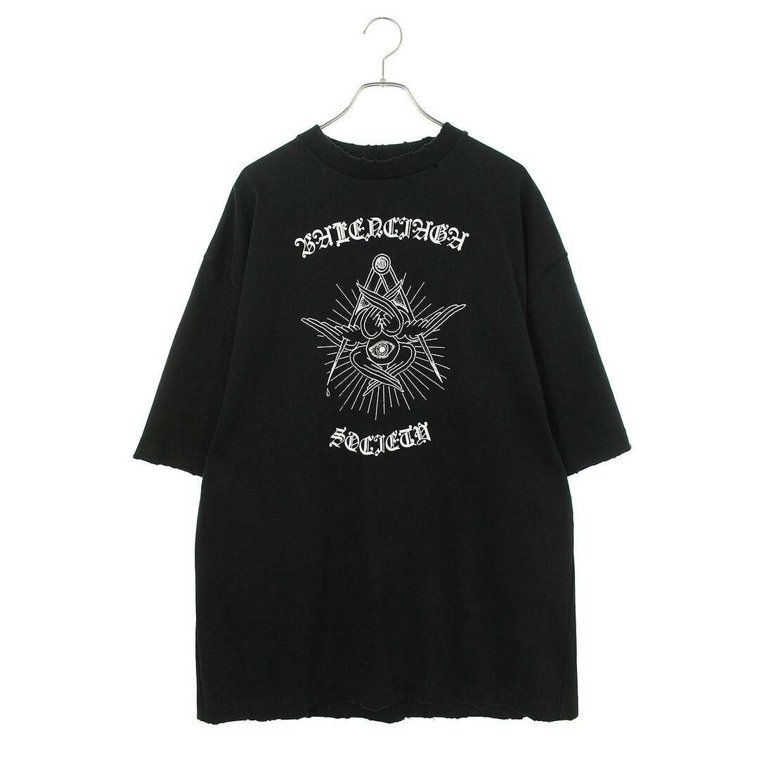 バレンシアガ 20AW 641614 TJV78 ダメージ加工ゴシックTシャツ メンズ