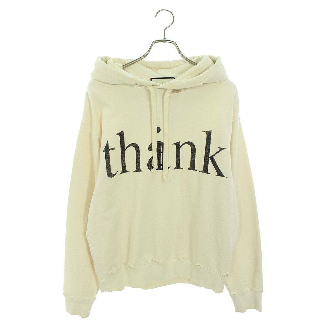 グッチ  634674 XJCXL Think/Thank ダメージ加工プルオーバーパーカー メンズ XS