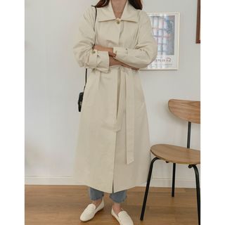 ディーホリック(dholic)のストラップ付 トレンチコート 韓国 アイボリー grl zara gu オフィス(トレンチコート)