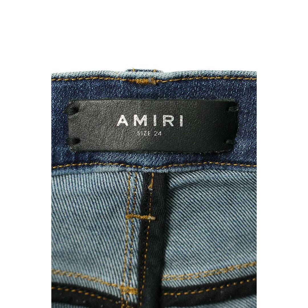 AMIRI(アミリ)のアミリ 裾ジップクラッシュ加工デニムパンツ レディース 24インチ レディースのパンツ(デニム/ジーンズ)の商品写真