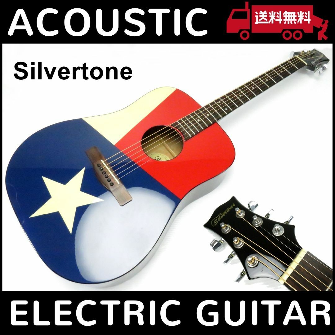 ⭕目立つ アメリカン 希少 エレアコ 星条旗 アコースティック ギター アコギ 楽器のギター(アコースティックギター)の商品写真