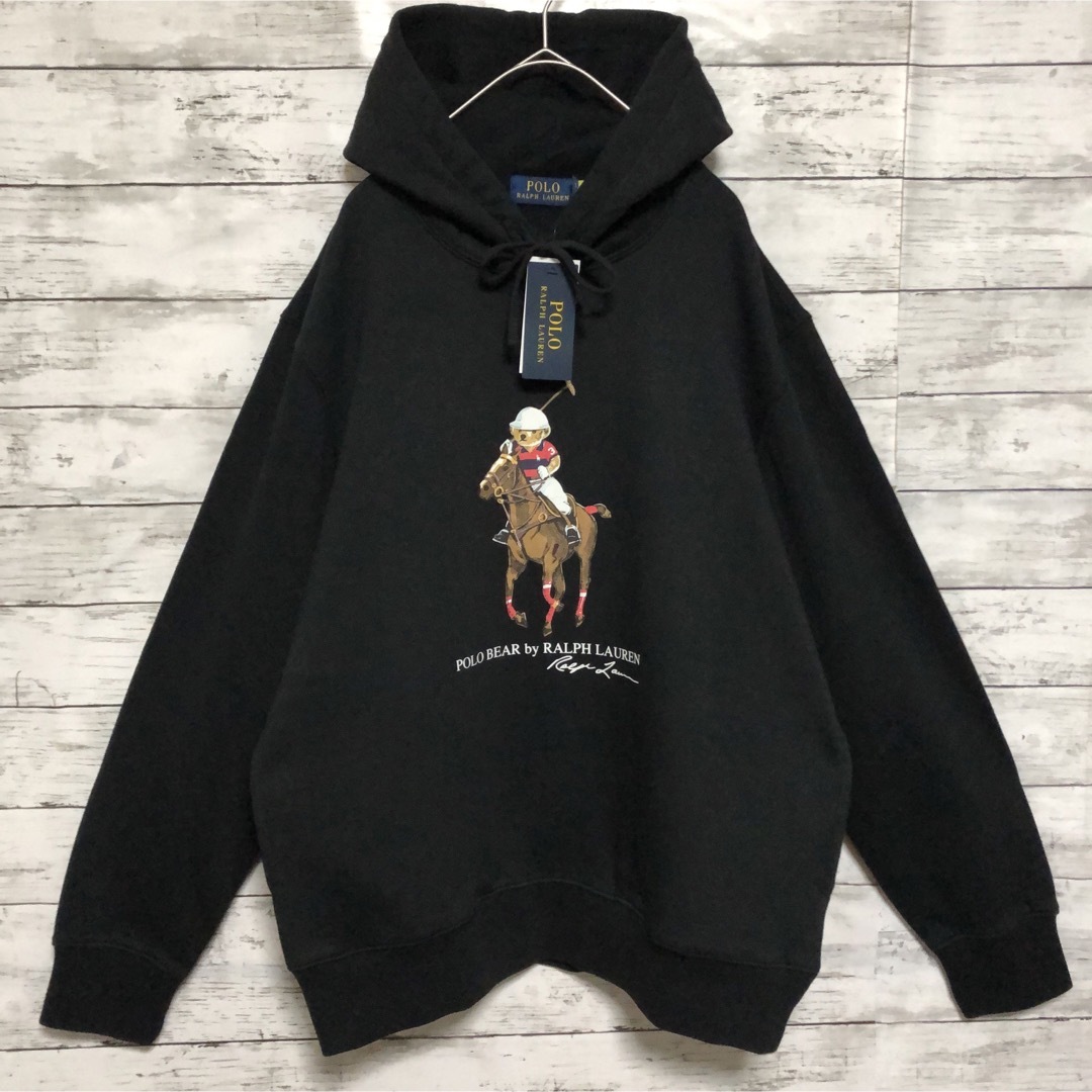 新品 ポロプレイヤー ラルフローレン ポロベア 黒 ブラック パーカー 2XL