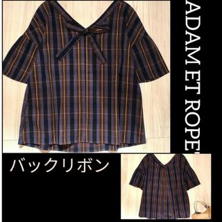 アダムエロぺ(Adam et Rope')のADAM ET ROPE♡秋色♡バックリボン チェック ブラウス(シャツ/ブラウス(半袖/袖なし))