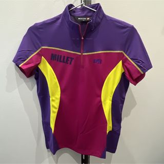 (K)未使用美品 ミレーMILLET 登山ウェア 半袖シャツ ハーフジップ(登山用品)