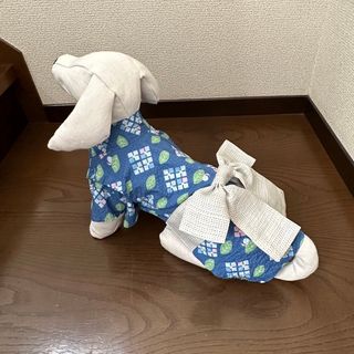 犬服 小型犬 ハンドメイド 浴衣兵児帯付きDM17③(ペット服/アクセサリー)