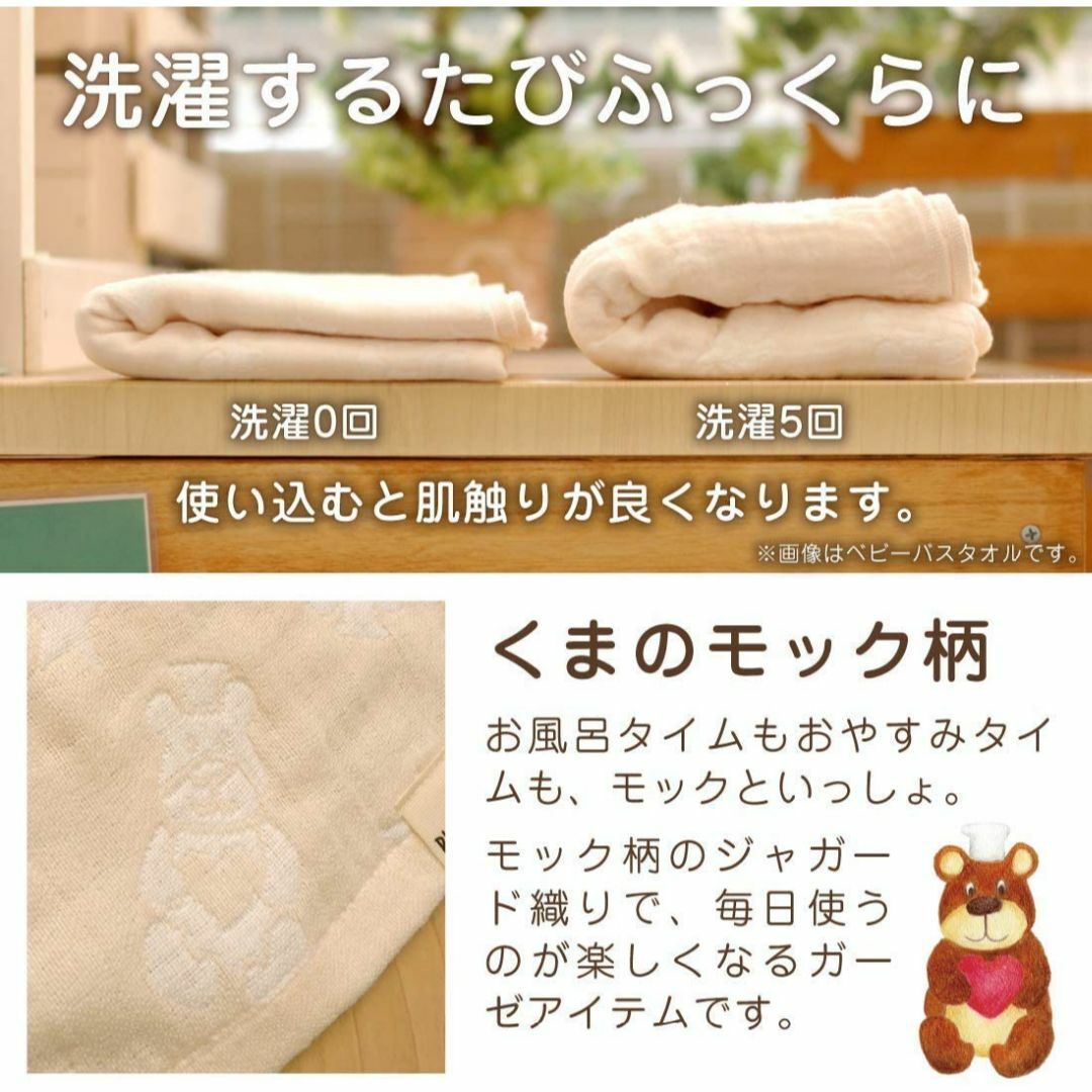 ガーゼハンカチ ループ付き 25×25cm （ ガーゼ 綿100％ 日本製 タオ キッズ/ベビー/マタニティのおむつ/トイレ用品(その他)の商品写真