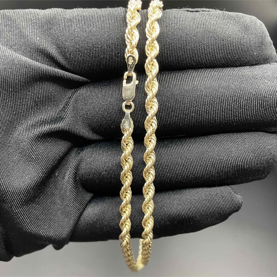 10k Yellow Gold Hollow Rope Chain メンズのアクセサリー(ネックレス)の商品写真