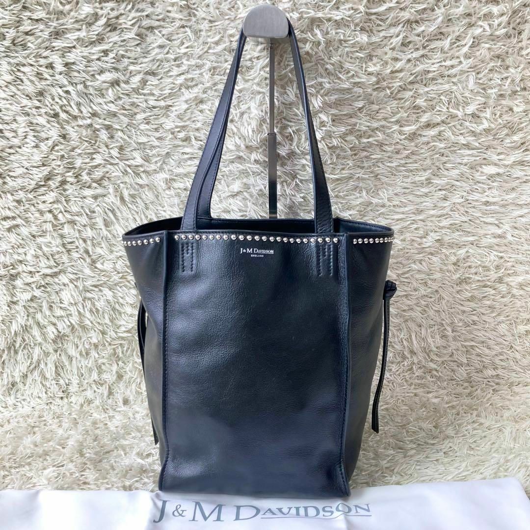 美品*J&M DAVIDSON ベル レザー スタッズ トート ショルダーバッグ-