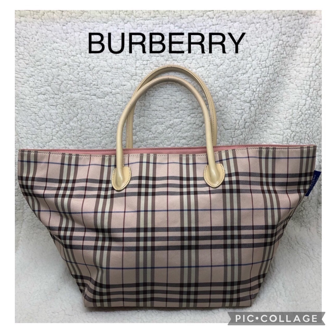 BURBERRY BLUE LABEL(バーバリーブルーレーベル)のバーバリーブルーレーベル　ノバチェック　舟形ナイロントートバッグ レディースのバッグ(トートバッグ)の商品写真