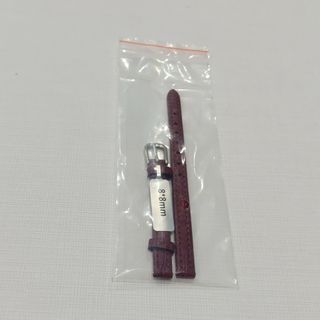 腕時計　牛革　交換ベルト　８ｍｍ　ワインレッド(その他)