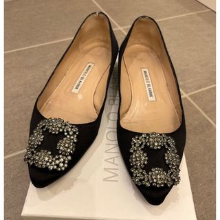 マノロブラニク(MANOLO BLAHNIK)の【専用】マノロブラニク　ハンギシ　サテン　36.5(ハイヒール/パンプス)