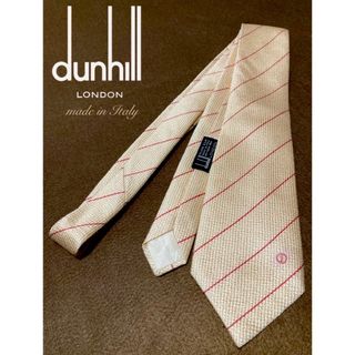 ダンヒル(Dunhill)の【美品】Dunhill／ダンヒル／ストライプタイ／ベージュ／イタリア製(ネクタイ)