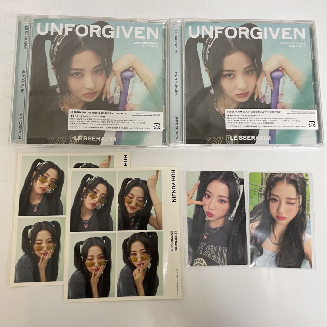 LE SSERAFIM(ルセラフィム)のLESSERAFIM UNFORGIVEN jp ソロジャケ ユンジン　セット エンタメ/ホビーのCD(K-POP/アジア)の商品写真