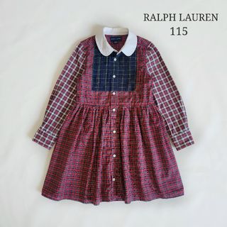 ラルフローレン(Ralph Lauren)のラルフローレン チェックワンピース 115 洗える 綿100％ 女の子 キッズ(ワンピース)