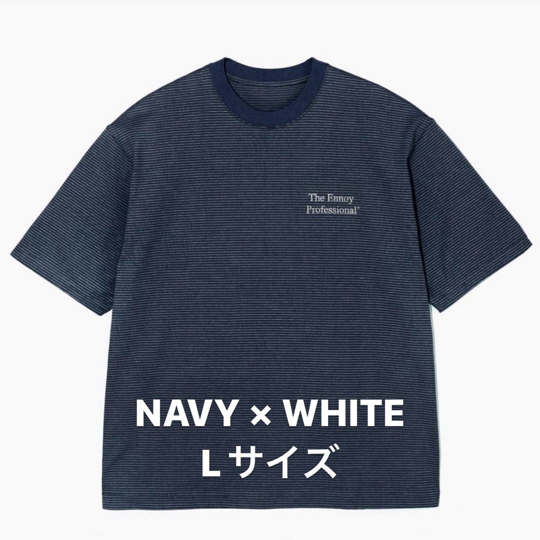 ennoy S/S BODER T-SHIRT NAVY × WHITE L