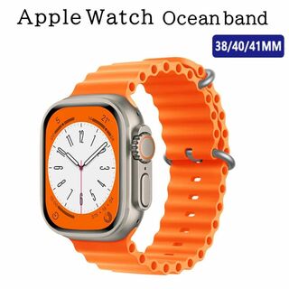 アップルウォッチ(Apple Watch)のApple Watch バンド ＃3 オレンジ オーシャンバンド M(ラバーベルト)
