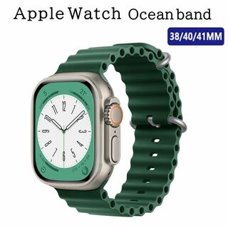 アップルウォッチ(Apple Watch)のApple Watch バンド ＃5 グリーン オーシャンバンド M(ラバーベルト)