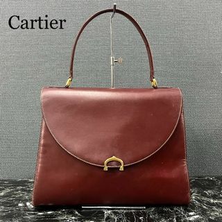 Cartier カルティエ マストライン ハンドバッグ レザー 革 ボルドー ゴールド金具 レディース 女性 Hand Bag leather