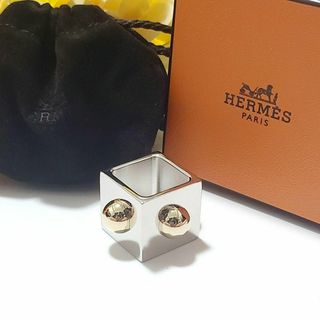 未使用品☆HERMES エルメス ホースヘッドモチーフ スカーフリング/ファション小物 シルバー レディース フランス製 箱付き