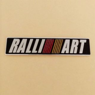 ミツビシ(三菱)のRALLIART  ラリアート　アルミニウムステッカー 　ブラック　１枚(車外アクセサリ)