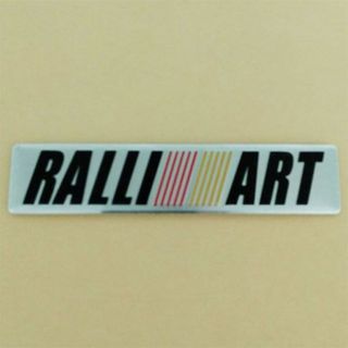 ミツビシ(三菱)の RALLIART ラリアート　アルミニウムステッカー 　シルバー　１枚(車外アクセサリ)