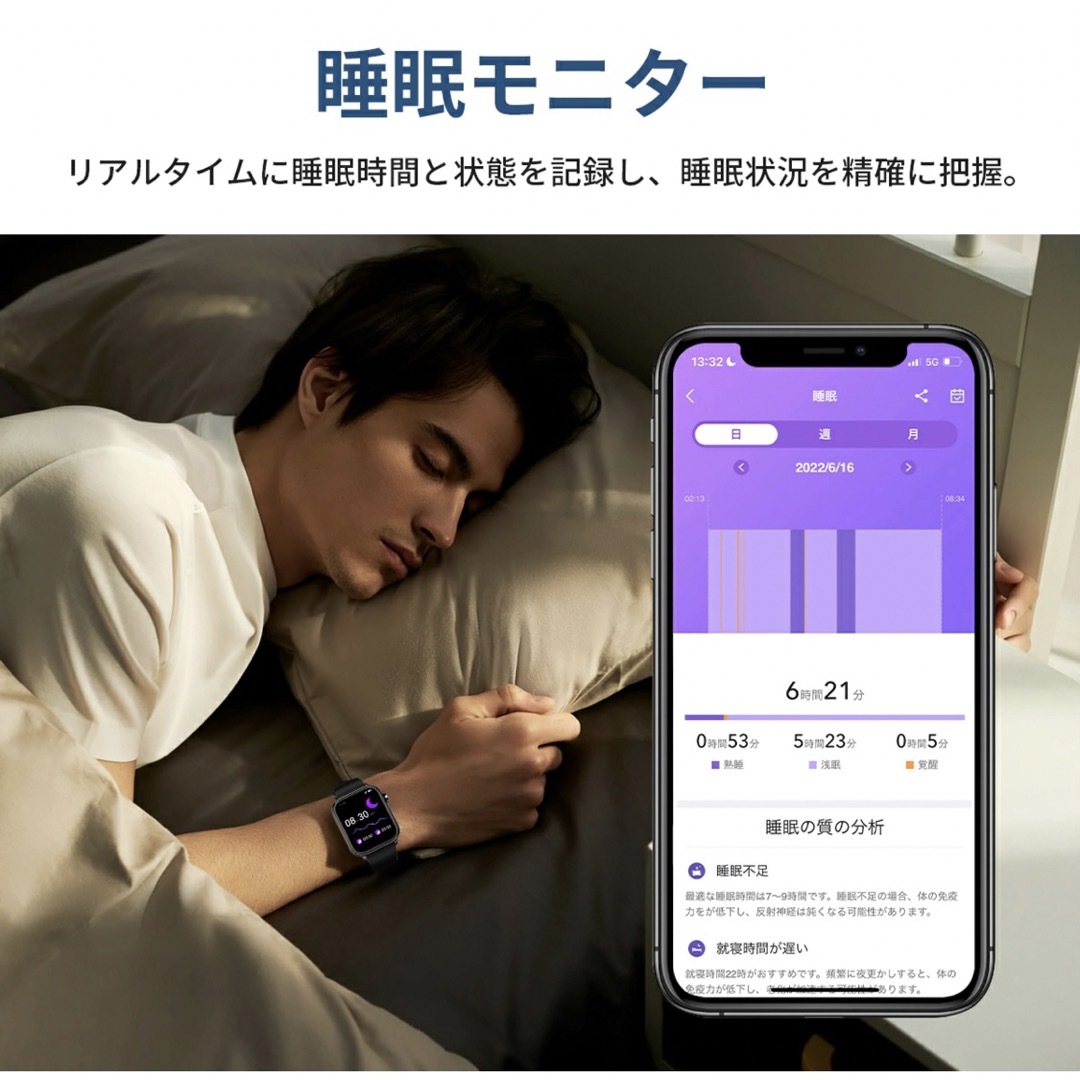 【最新版】スマートウォッチ　1.87インチ　健康管理　通話可能　防水　睡眠管理