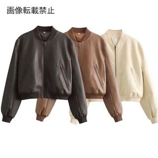 🧡9月新作🍄12009◇3color フェイクレザー PU ブルゾン(ブルゾン)