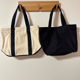 ムジルシリョウヒン(MUJI (無印良品))の無印　MUJI トート　バッグ　まとめ売り　生成　黒　マチあり(トートバッグ)