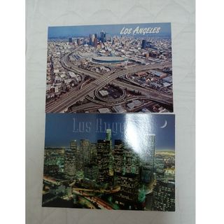 ロサンゼルス ポストカード ２枚セット(使用済み切手/官製はがき)