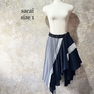 サカイ(sacai)のsacai サカイ 変形 プリーツスカート(ひざ丈スカート)