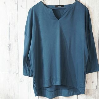 ルスーク(Le souk)のLe Souk コットンキーネック7分袖カットソー グリーンM(Tシャツ(長袖/七分))