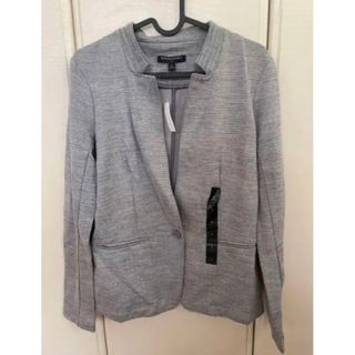 バナナリパブリック(Banana Republic)の【新品】BANANA REPUBLIC バナリパ　ジャケット　レディース　グレー(ノーカラージャケット)