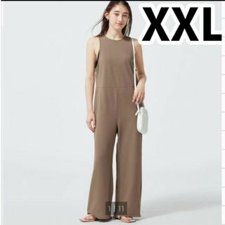 ジーユー(GU)のXXL 　ブラウン　カットソーサロペットパンツ　ユニクロ　ZARA しまむら(サロペット/オーバーオール)