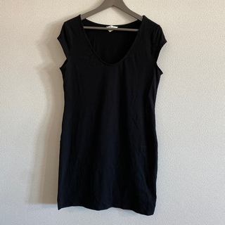 H&M  エイチアンドエム　チュニック　ワンピース　Tシャツ　黒(Tシャツ/カットソー(半袖/袖なし))
