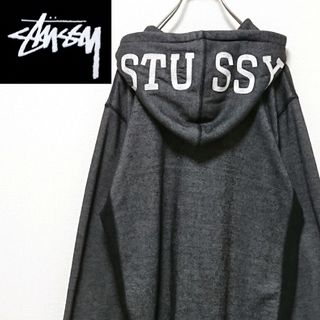 ステューシー(STUSSY)のステューシー プリント フード 刺繍 ロゴ ジップアップ パーカー(パーカー)