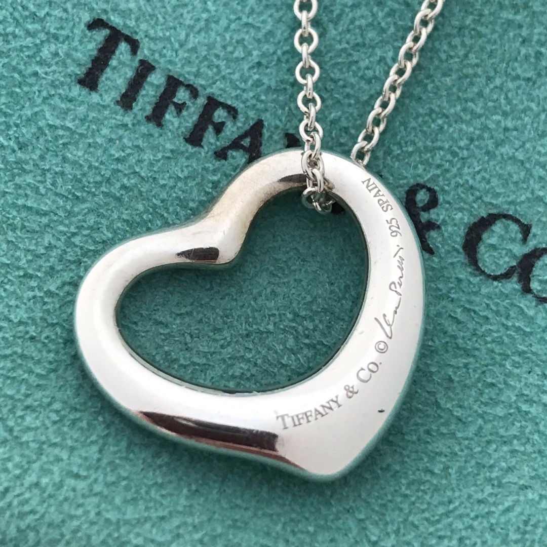 Tiffany ラージオープンハートネックレス美品アクセサリー