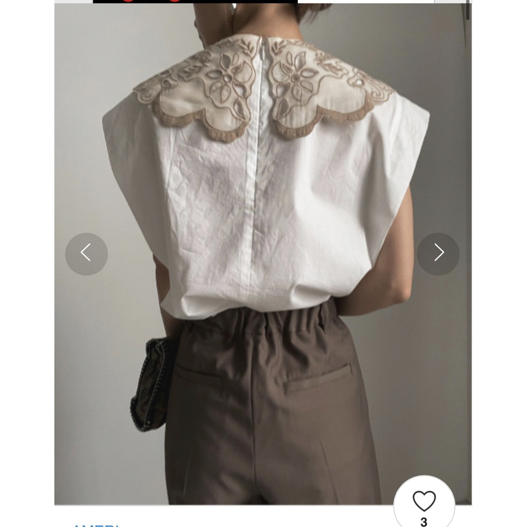 Ameri VINTAGE(アメリヴィンテージ)のAMERI SHEER BIG COLLAR BLOUSE レディースのトップス(シャツ/ブラウス(半袖/袖なし))の商品写真