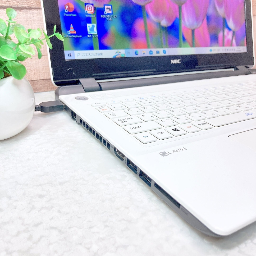 薄型❣️NEC✨白ノートパソコン✨大容量500GB❣WEBカメラ✨初心者主婦向け☘