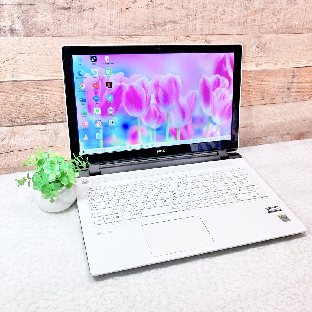 薄型❣️NEC✨白ノートパソコン✨大容量500GB❣WEBカメラ✨初心者主婦向け-