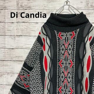 Di Candia ハイネック3Dニットセーター イタリア製 タートルネック(ニット/セーター)