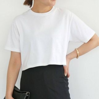 ドゥーズィエムクラス(DEUXIEME CLASSE)のDeuxiemeClasse クロップドTシャツ 白(Tシャツ(半袖/袖なし))