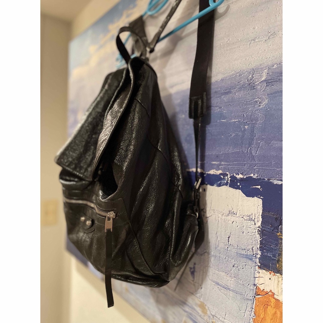 定価20万円【BALENCIAGA】本革ブラック_バックパック_購入店カード付