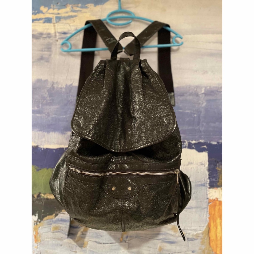 Balenciaga(バレンシアガ)の定価20万円【BALENCIAGA】本革ブラック_バックパック_購入店カード付 レディースのバッグ(リュック/バックパック)の商品写真