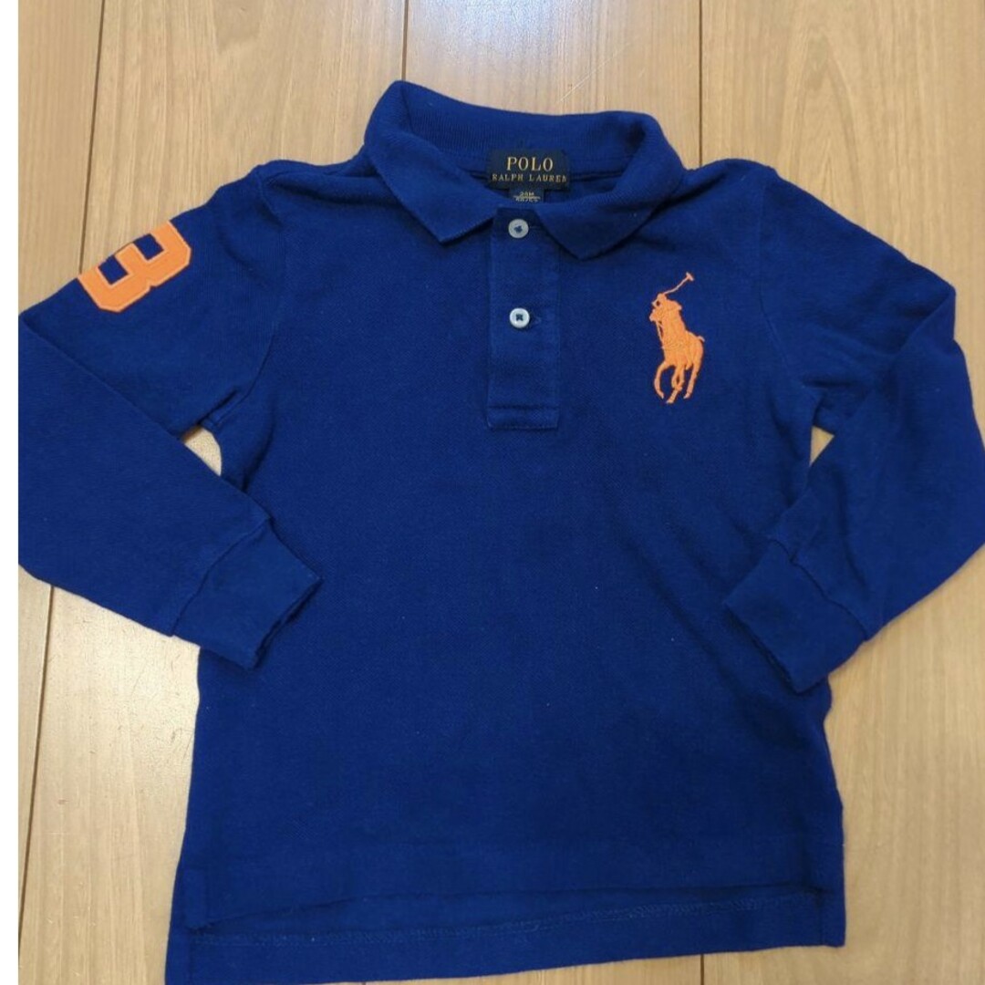 POLO RALPH LAUREN(ポロラルフローレン)の【美品】長袖　ビックポニー　きれいなブルー　オレンジ　スリーシーズン キッズ/ベビー/マタニティのキッズ服男の子用(90cm~)(Tシャツ/カットソー)の商品写真