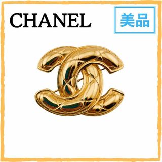 美品 シャネル トリプルココマーク ヴィンテージ ブローチ メッキ レディース CHANEL 【222-09630】