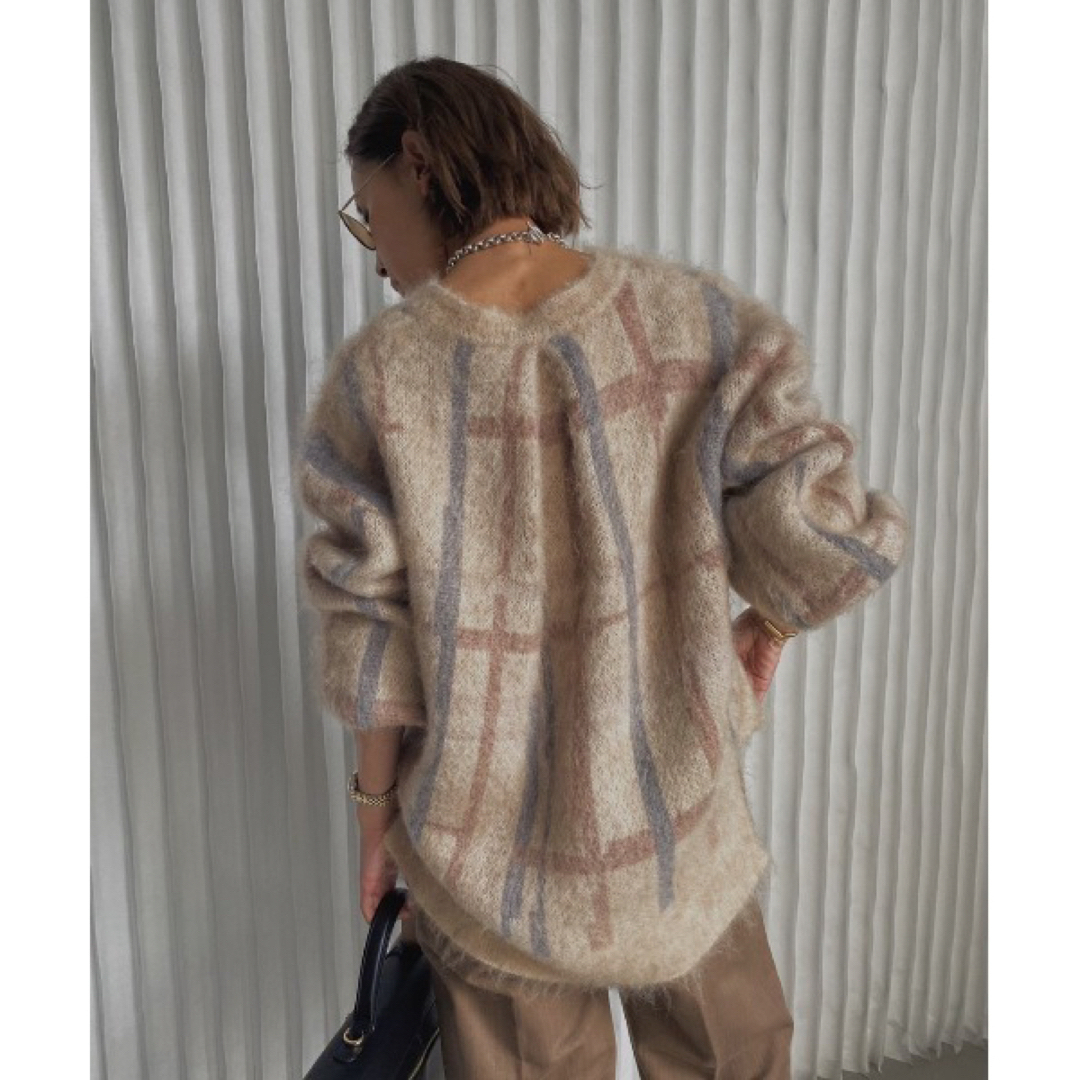 アメリヴィンテージ　PAINT CHECK FLUFFY KNIT